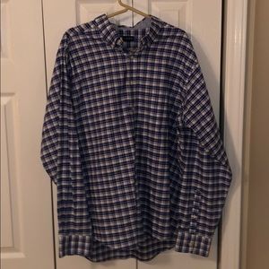 Blue and white men’s dress shirt
